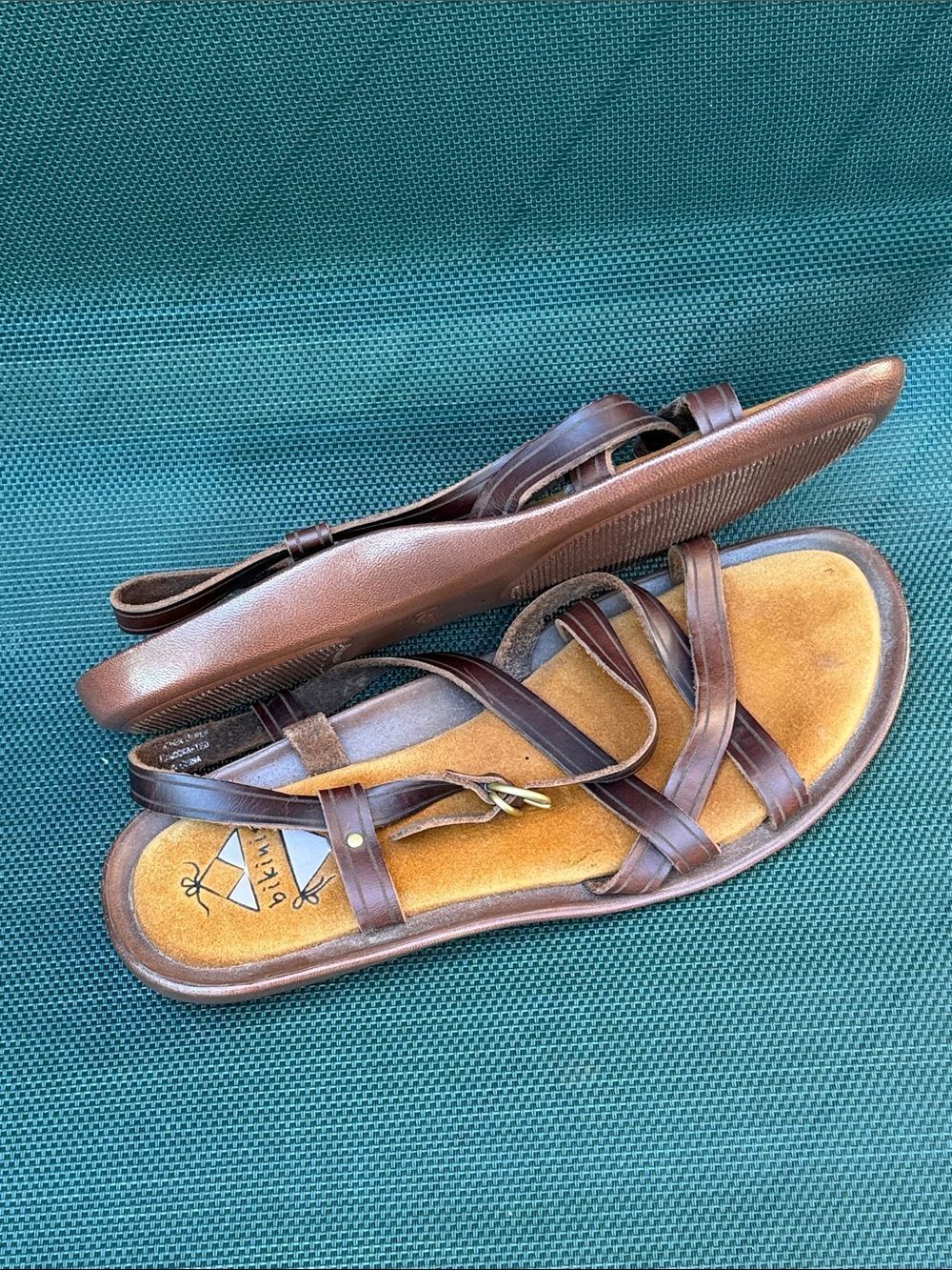 Vintage Dexter Bikini Brown Genuine Leather Strappy Gladiator Sandals size 9 - Picture 6 of 9